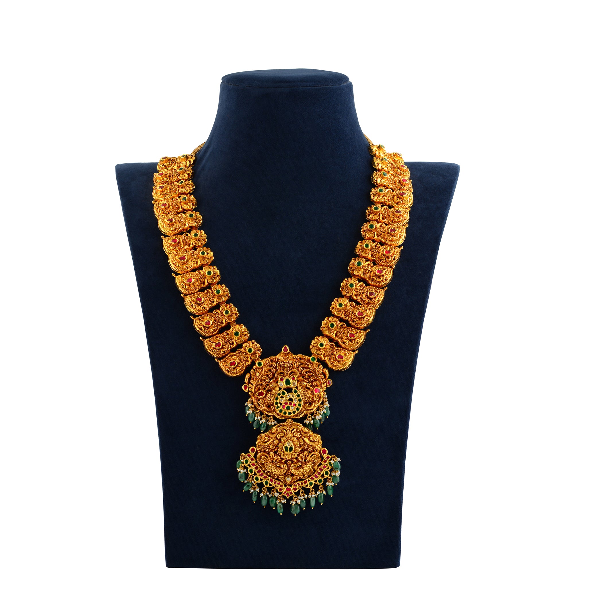 22K Gold Mango Haar Necklace Traditional South Indian Jewelry